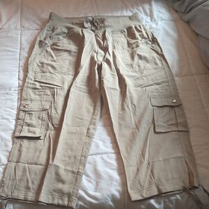 Casual Tan Cargo Capris for Women